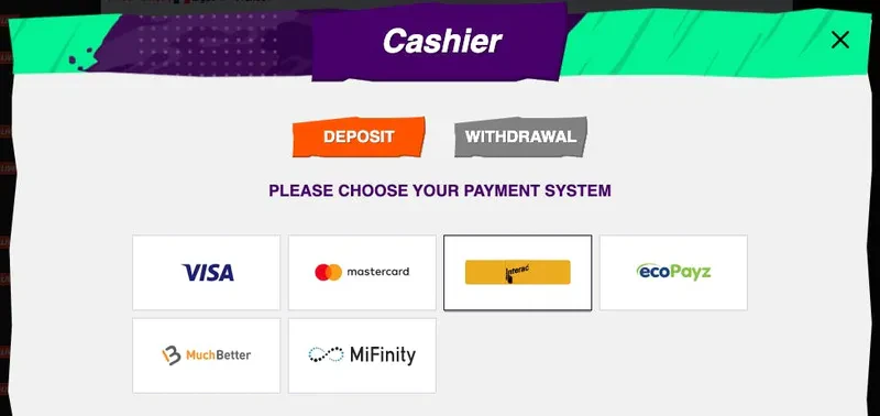 payment methods betinia