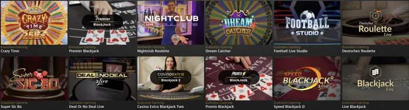 Casino Extra live games
