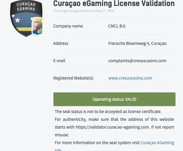 licence Cresus