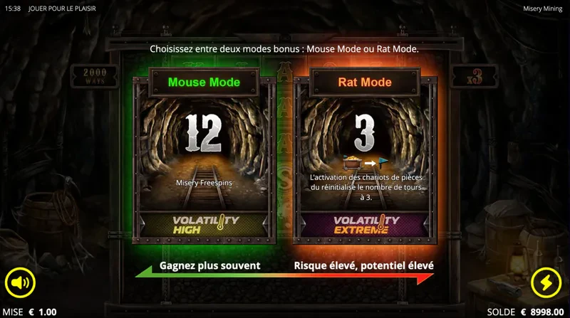 choix bonus misery mining