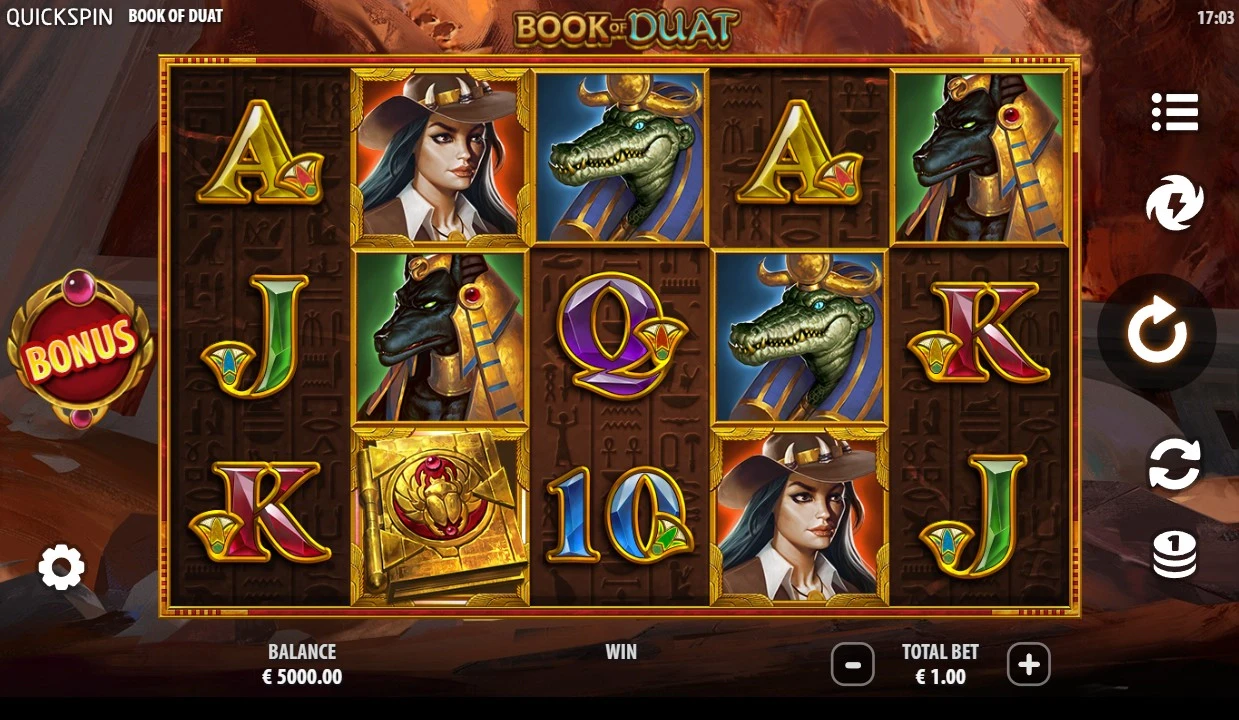 jeu de base de la slot book of duat