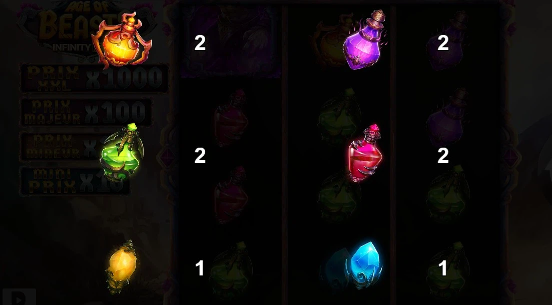 symboles communs de la slot age of beats infinity reels yggdrasil