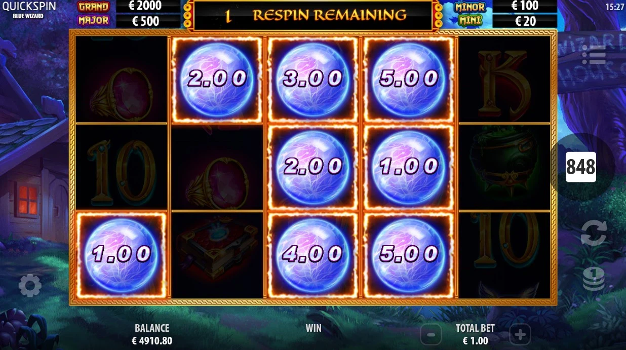 gemmes prix collectés fire blaze slot blue wizard quickspin