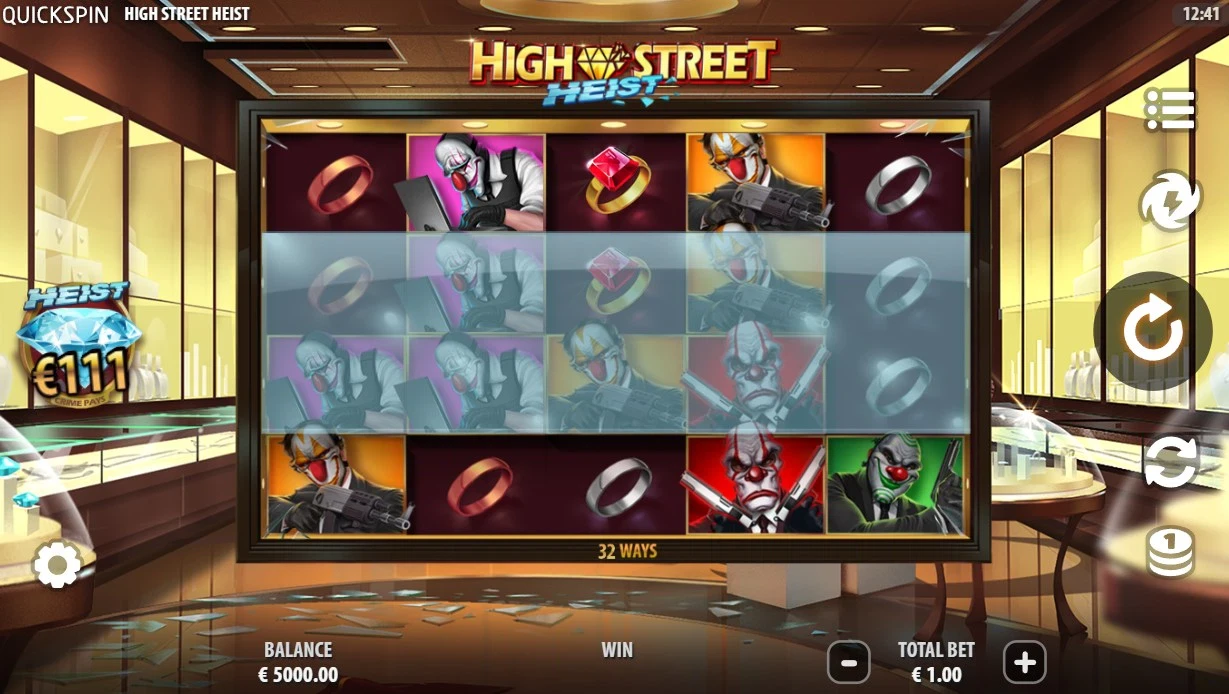 jeu de base de la slot high street heist quickspin