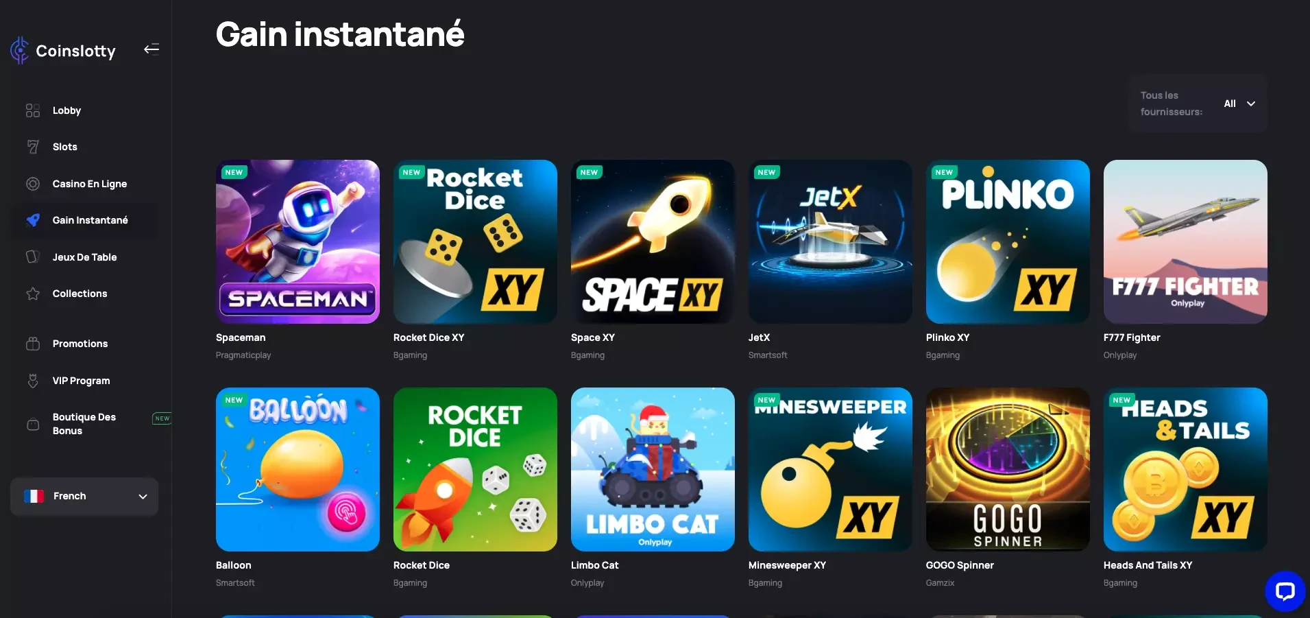 Les jeux originaux sur le casino en ligne Coinslotty sont très nombreux et appréciables