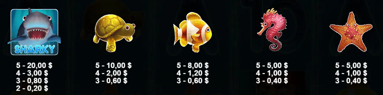 Les symboles premium présents sur Great Reef