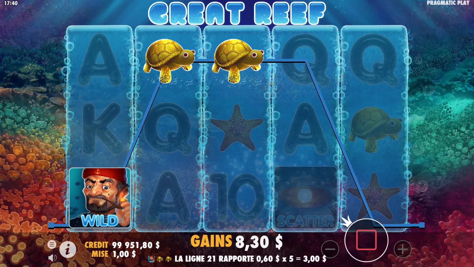 La fonctionnalité bonus de Great Reef