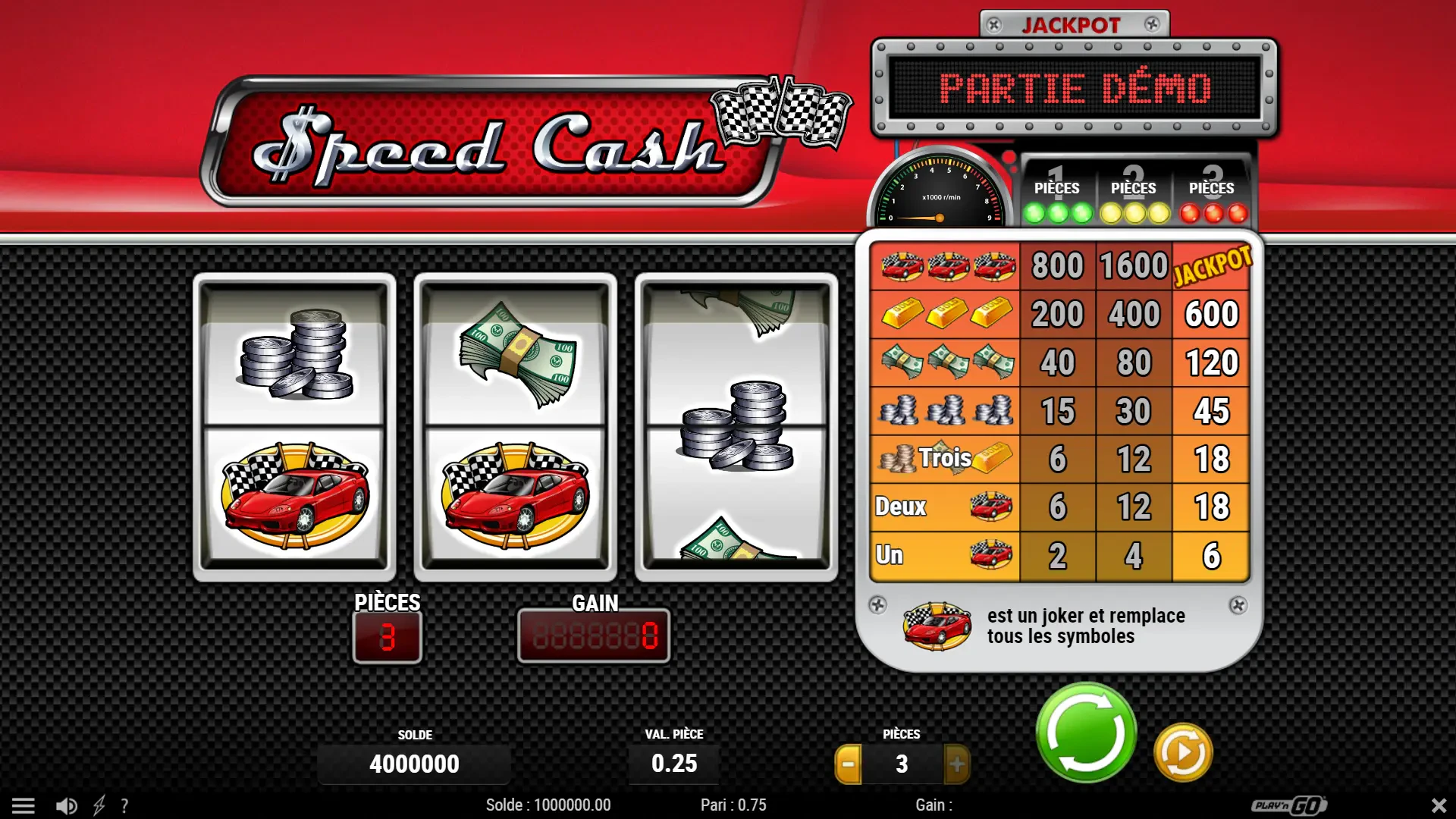 La machine a sous de Play'n GO Speed Cash