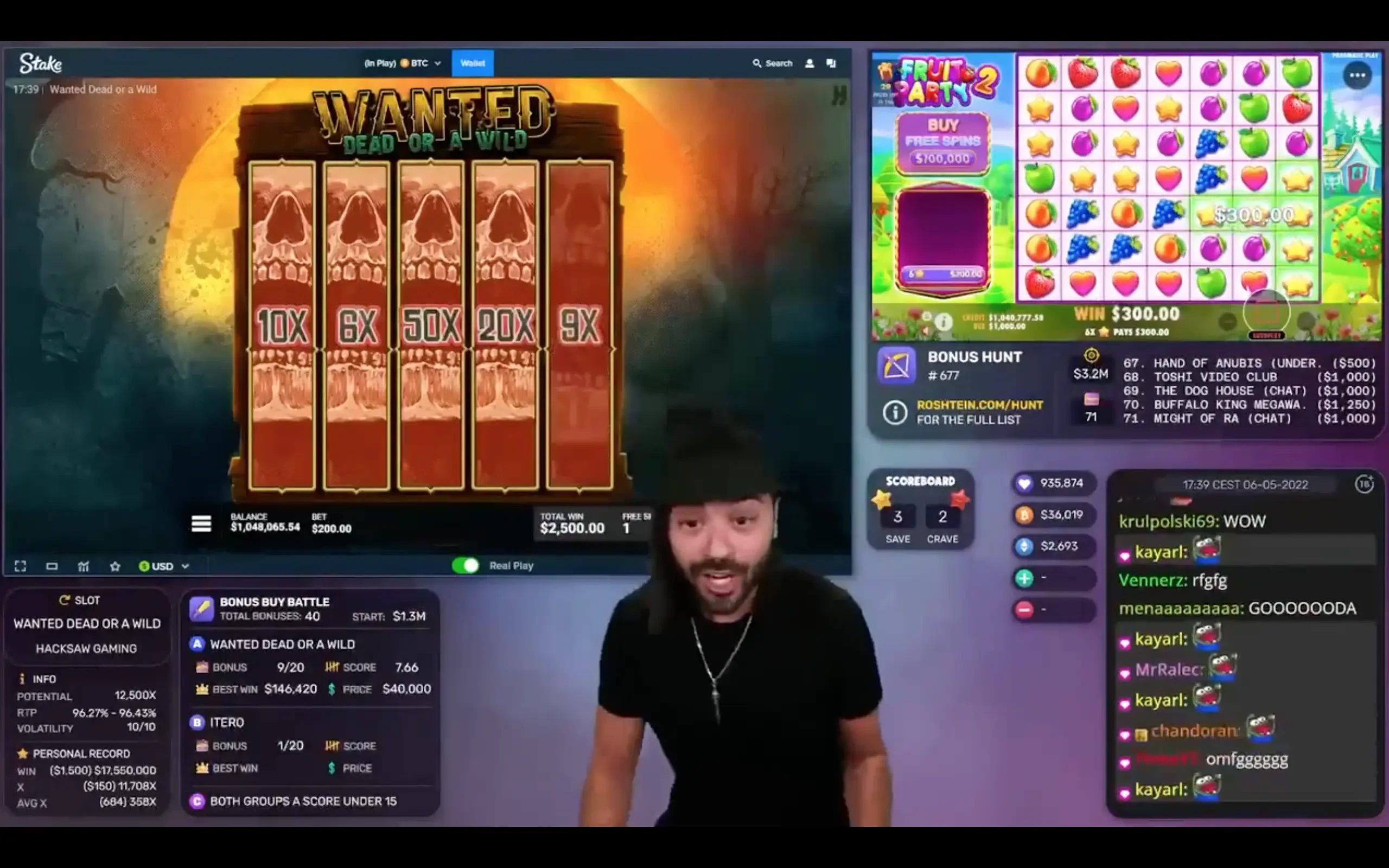 Le streamer Roshtein a décroché la max win sur Wanted Dead or a Wild