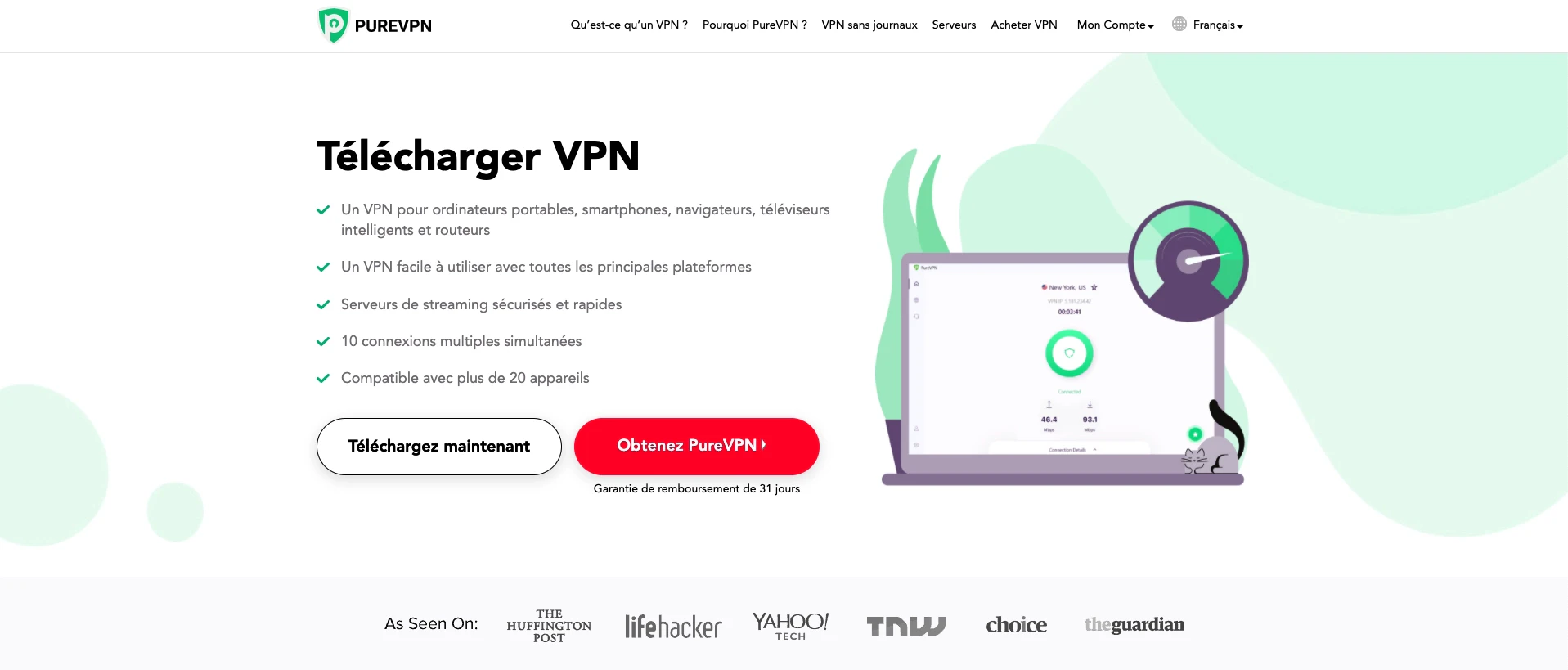 Vous pourrez télécharger l’application de PureVPN directement depuis le site
