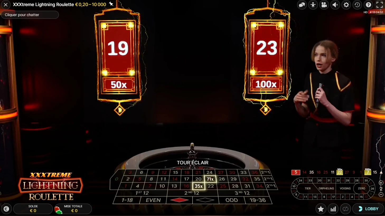 les différents multiplicateurs et les fonctionnalités xxxtreme lightning roulette