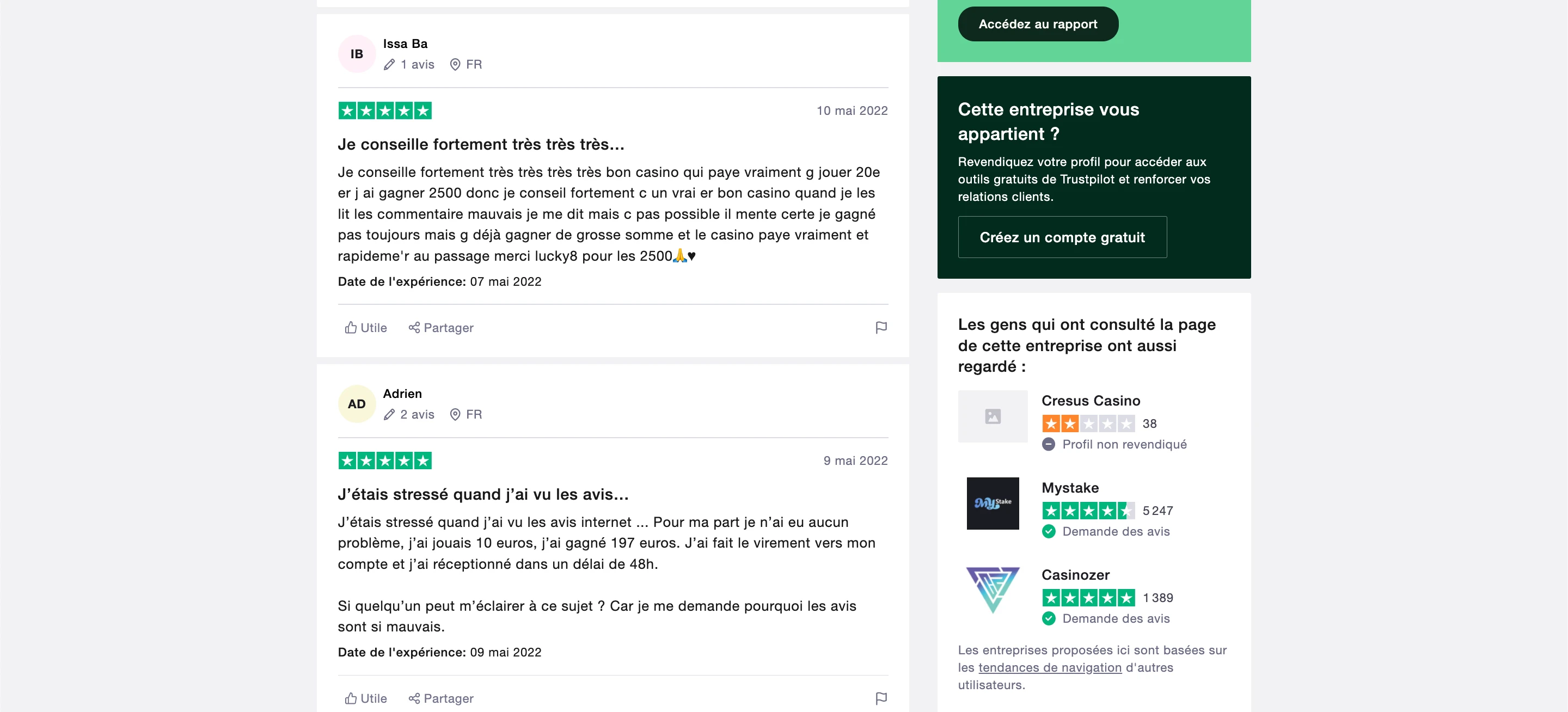 avis des autres joueurs sur lucky8