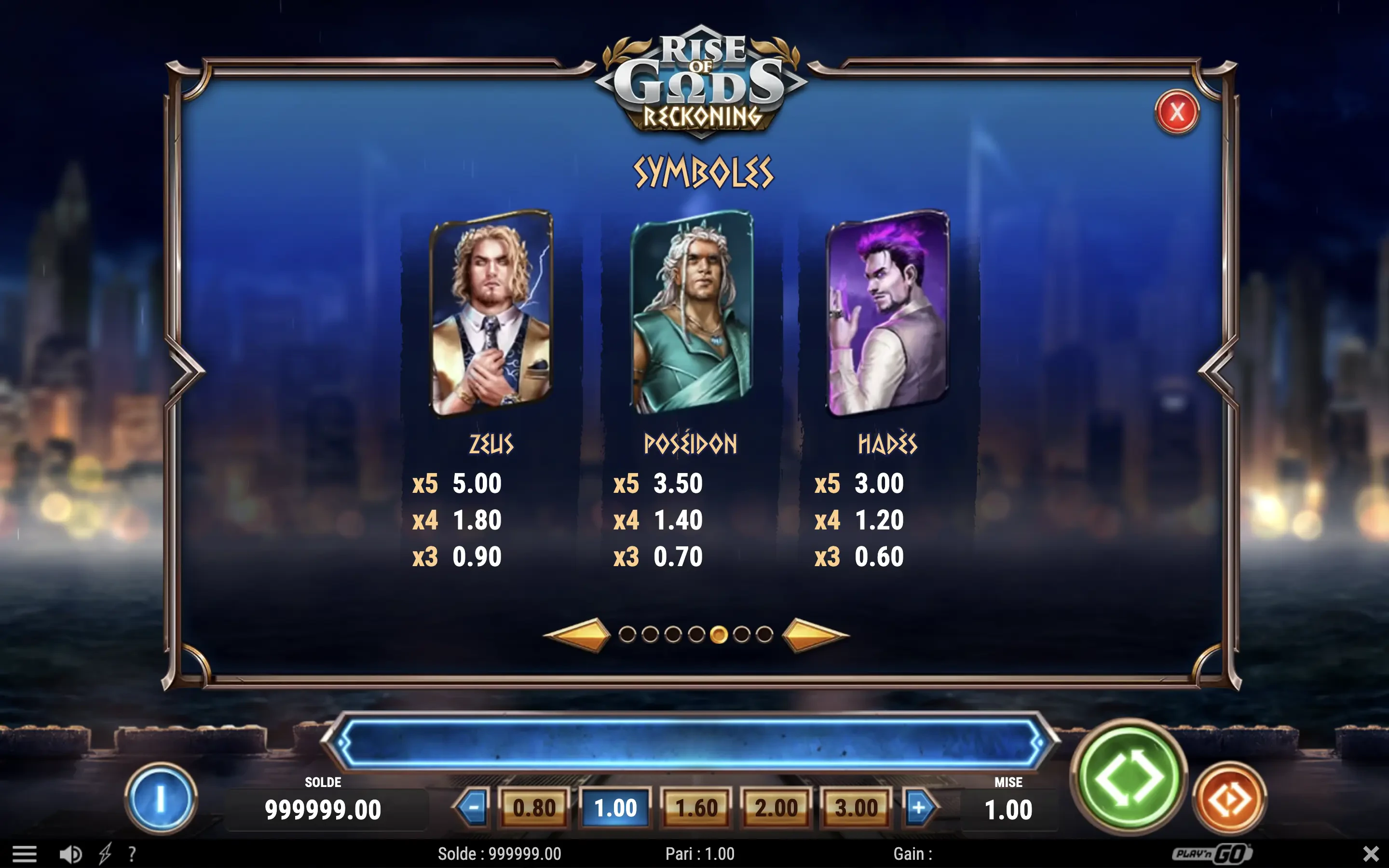 Les symboles premium de Rise of Gods Reckoning