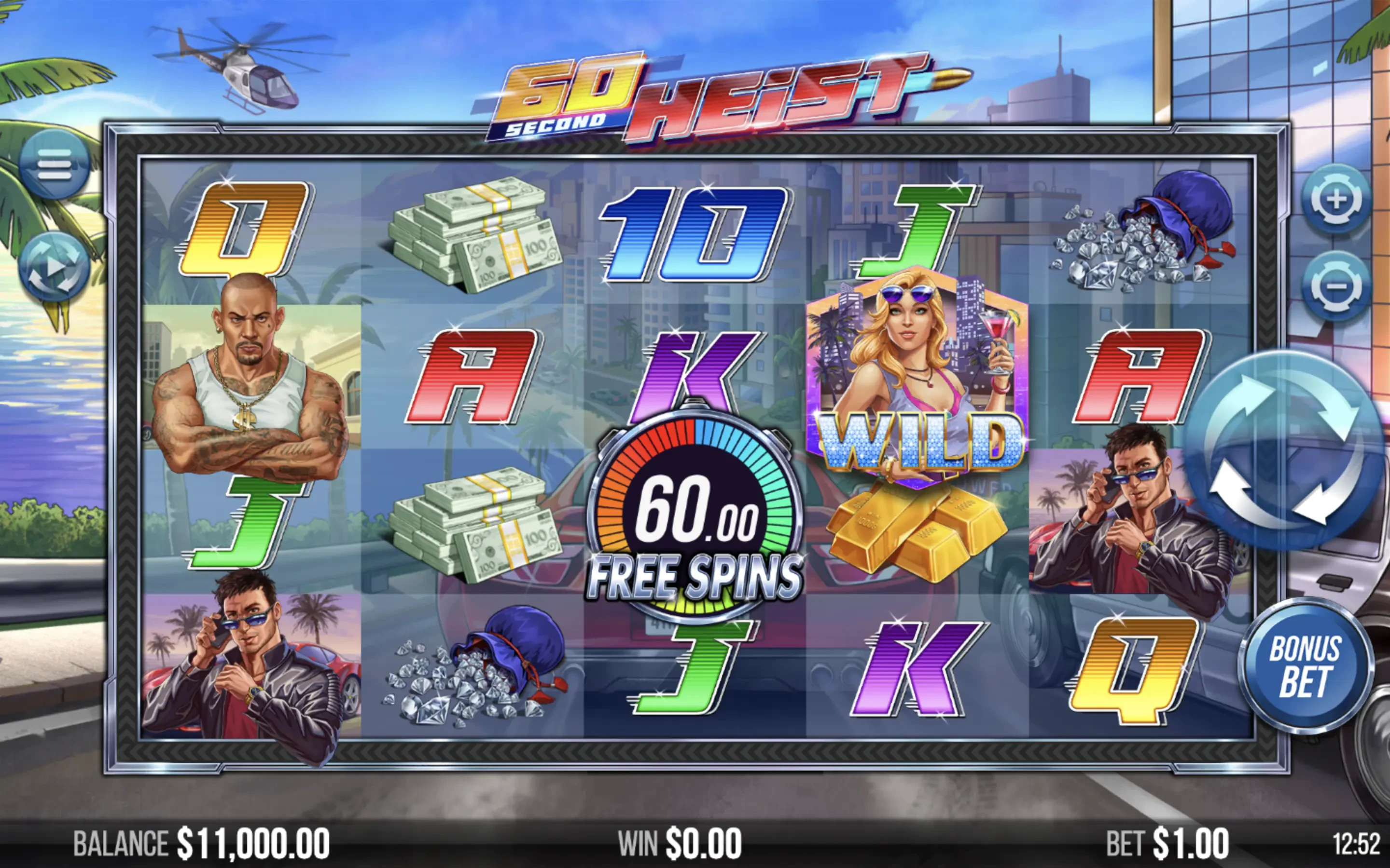 La machine a sous 60 Seconds Heist de Yggdrasil