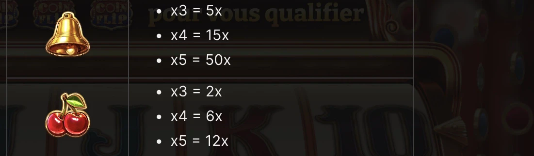 Symboles premiums sur le jeu live Crazy Coin Flip du provider Evolution Gaming
