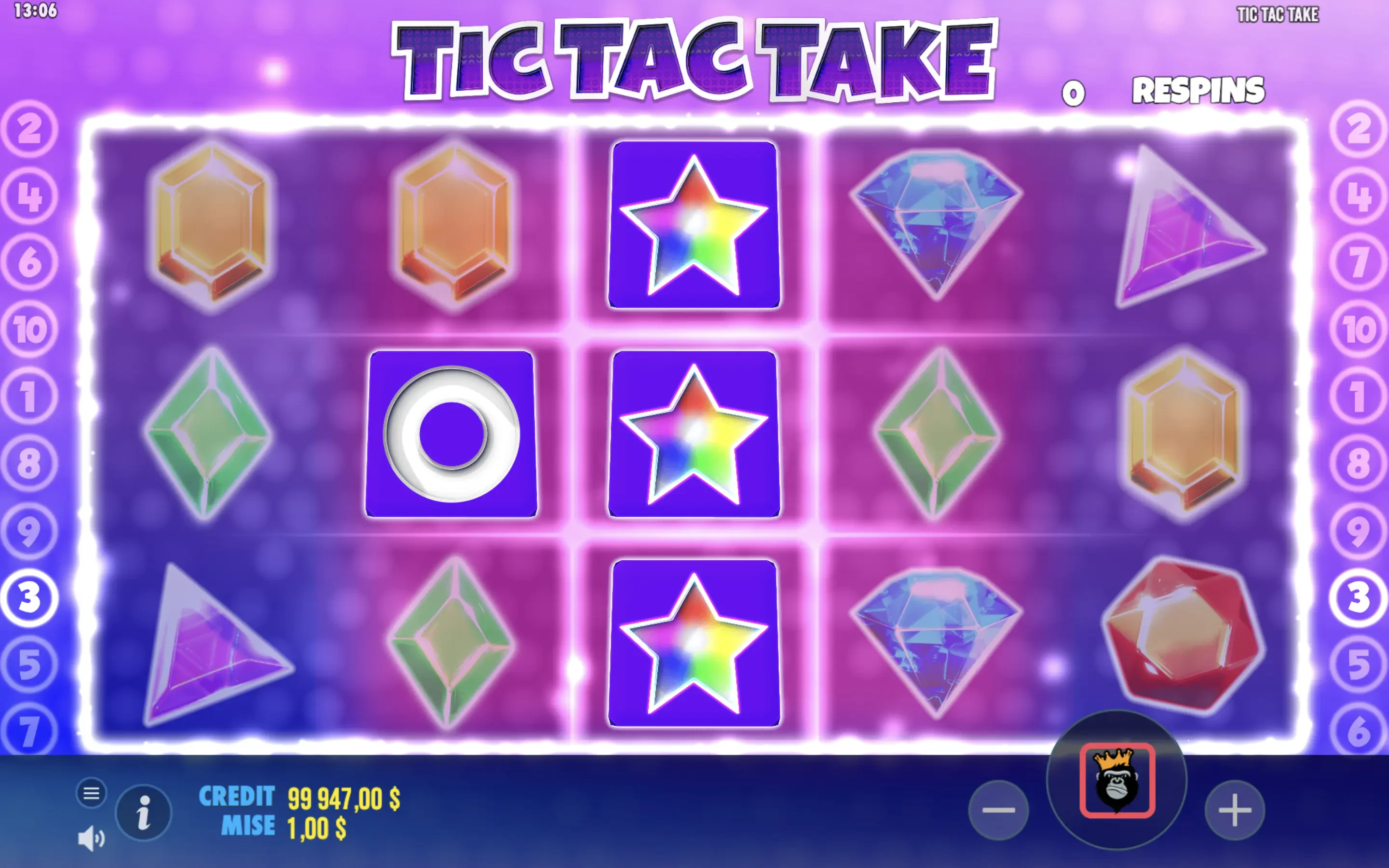 La fonctionnalité Tic Tac Take Respin de Tic Tac Take