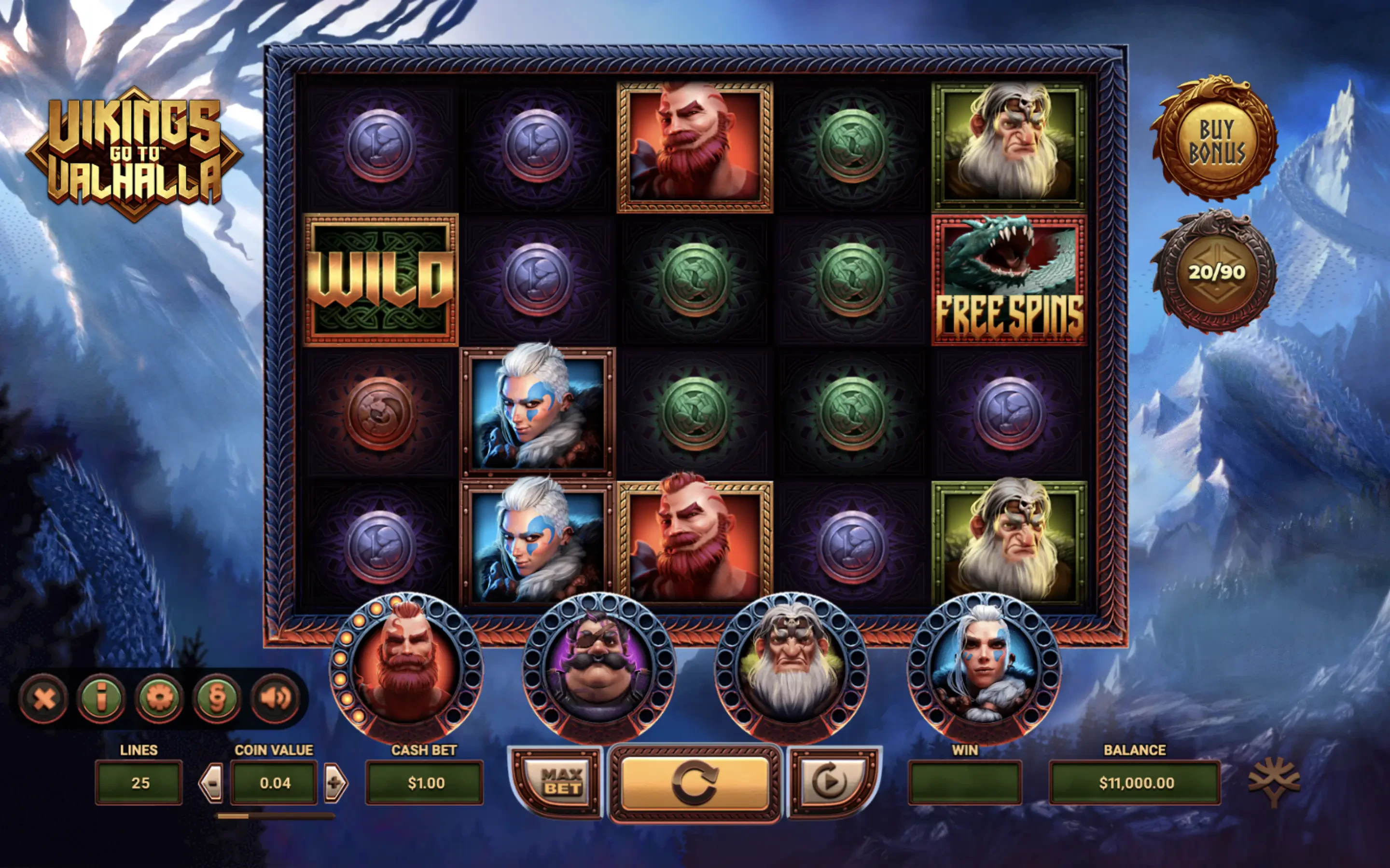 La machine a sous Vikings go to Valhalla de Yggdrasil