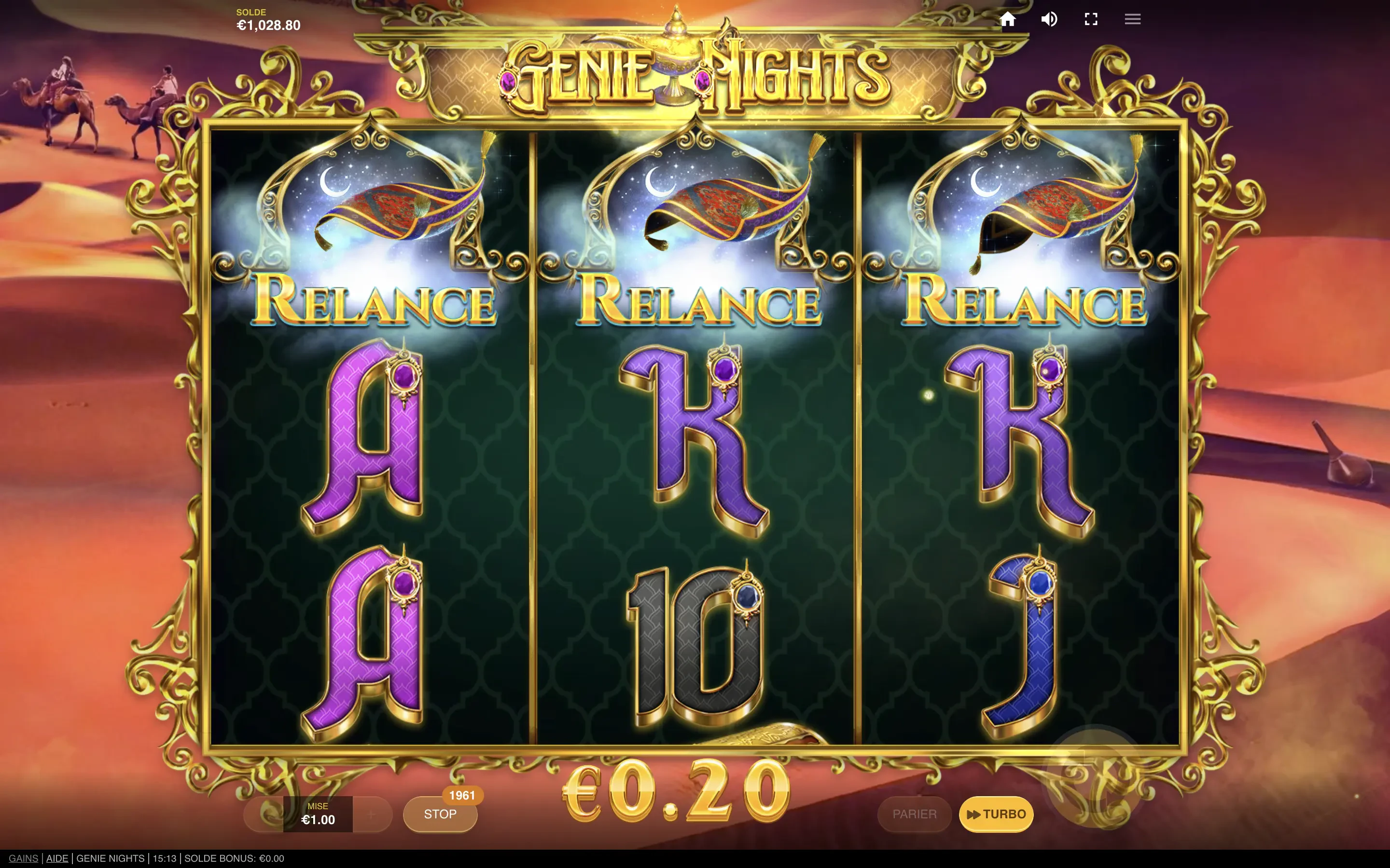 La fonctionnalité Respin de Genie Nights