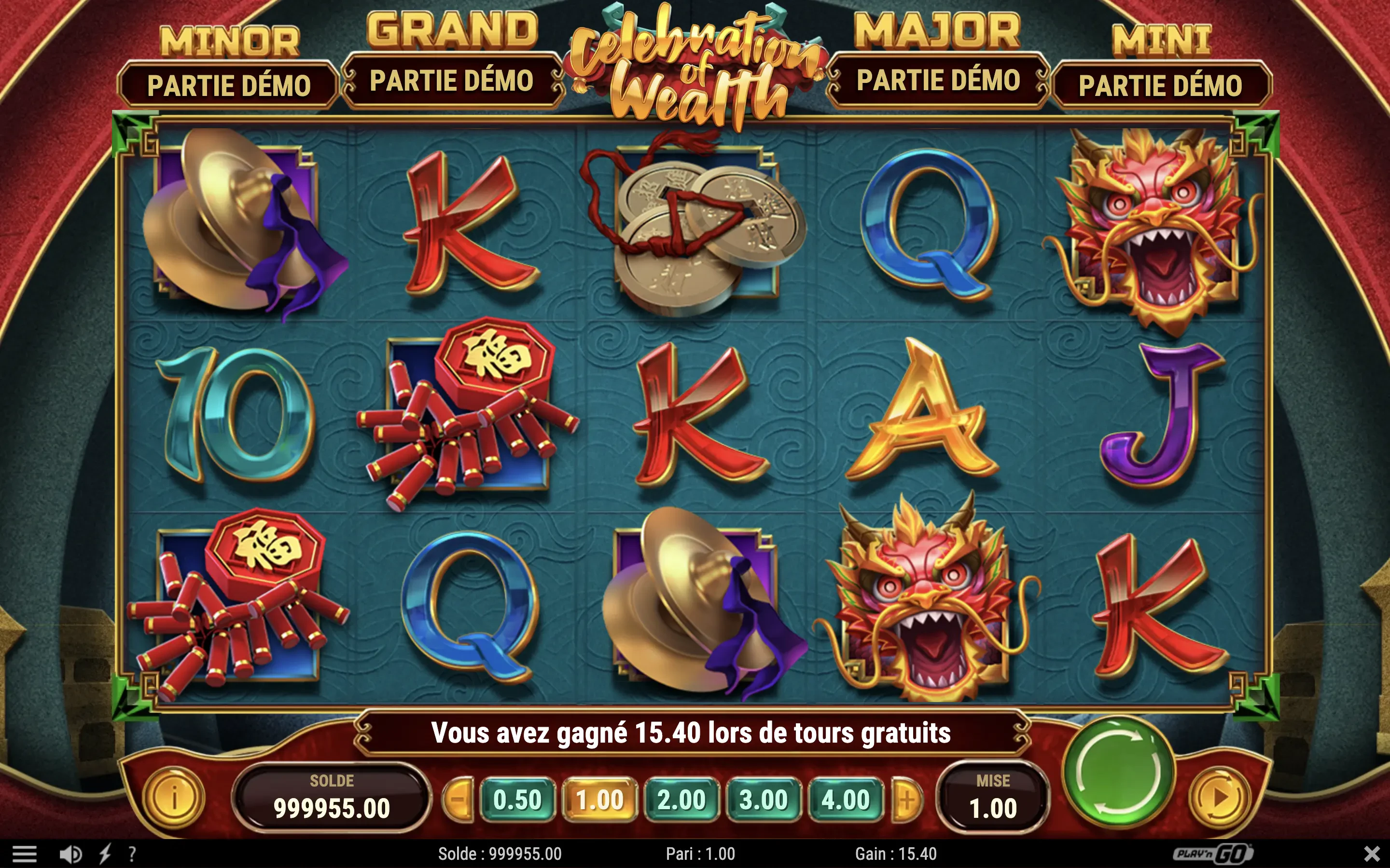 La machine a sous Celebration of Wealth de Play'n GO