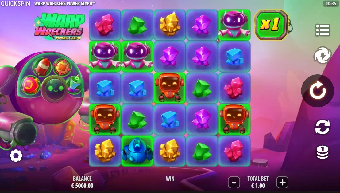 jeu de base de la slot warp wreckers power glyph quickspin