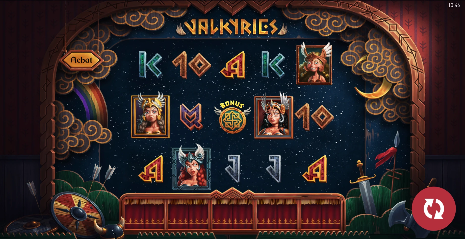 Grille de départ de la machine a sous Valkyries