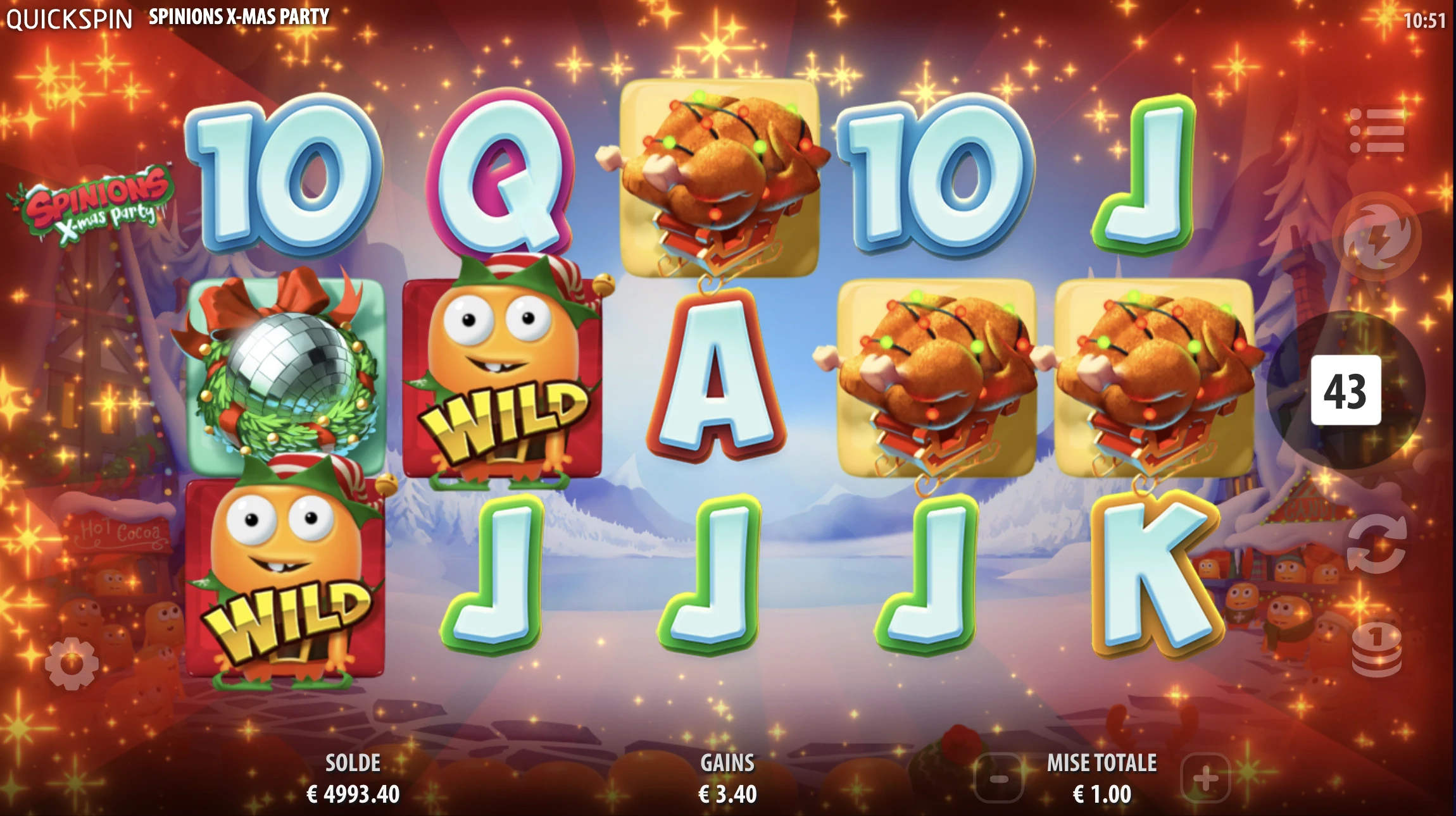 Fonctionnalité dans le jeu de base de Spinions X-mas Party