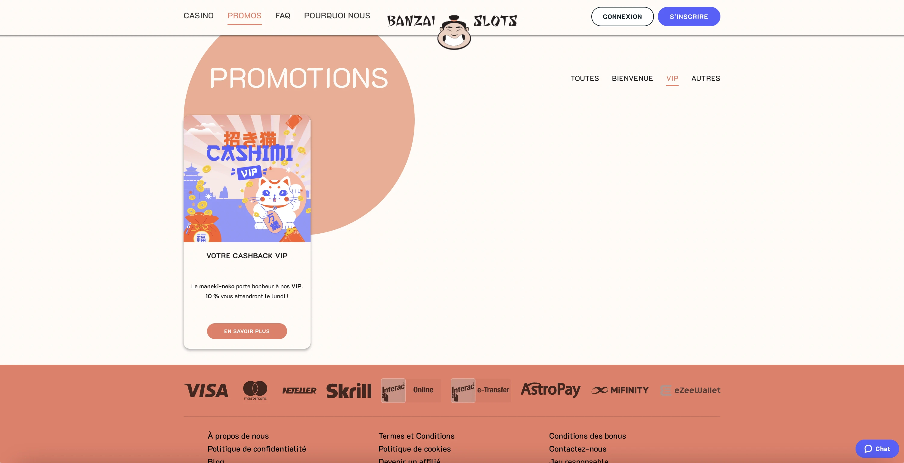 Statut VIP sur le casino en ligne Banzai Slots