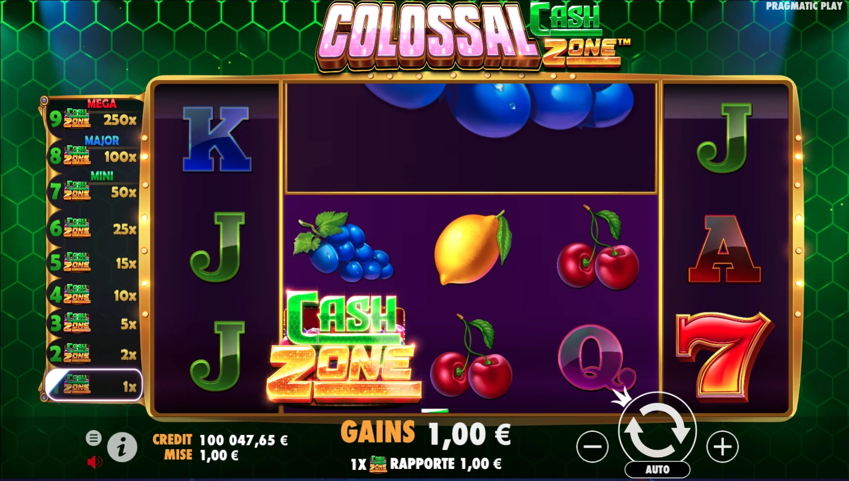 Seconde fonctionnalité disponible sur la machine a sous Colossal Cash Zone