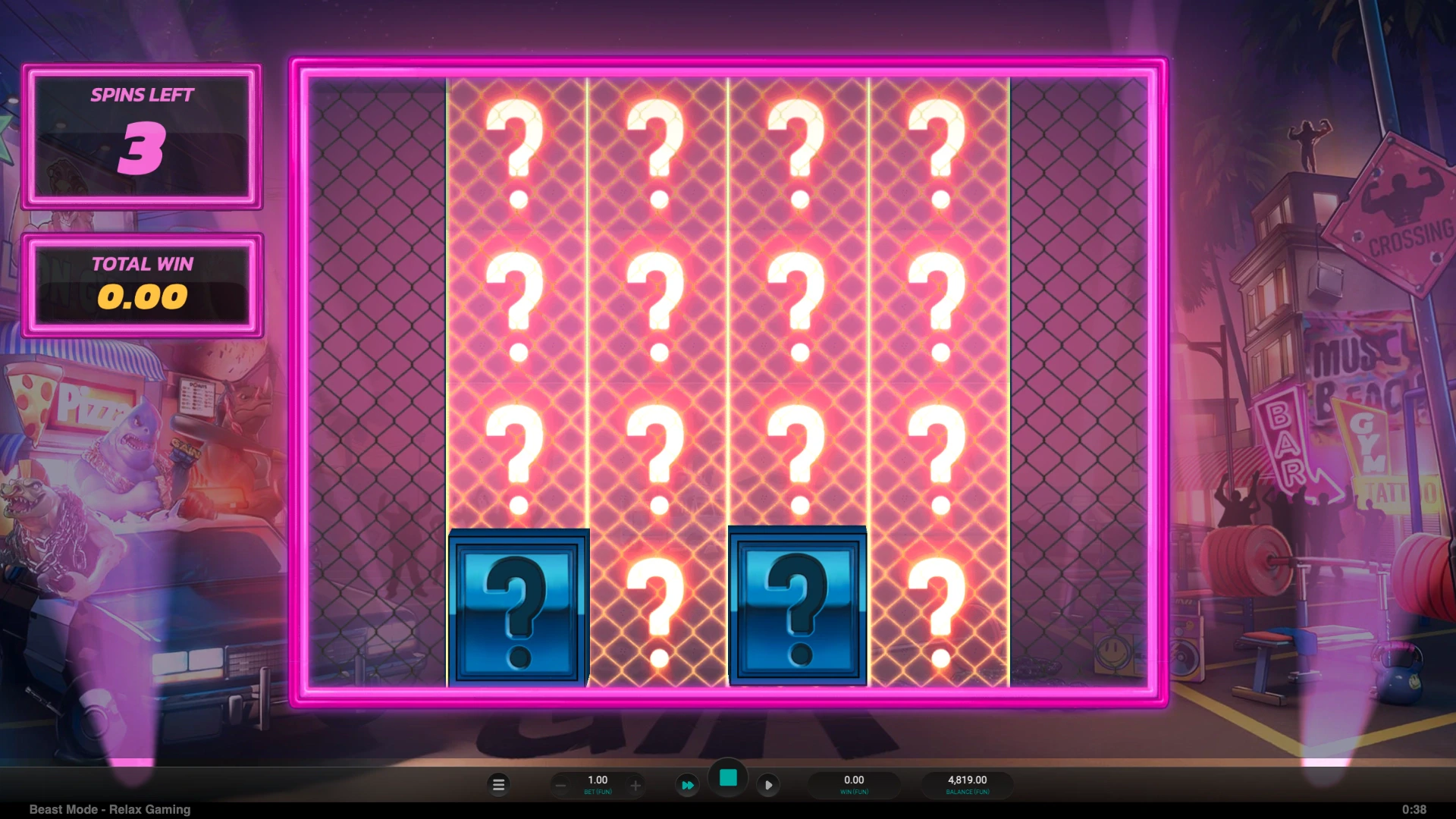 Symbole du point d’interrogation durant vos parties gratuites sur Beast Mode