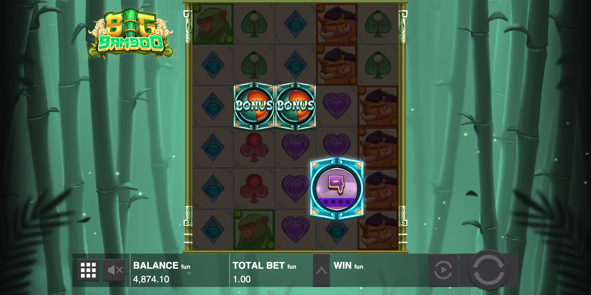 Obtention des parties bonus sur la machine a sous Big Bamboo de Push Gaming