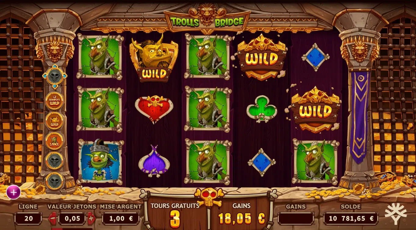 bonus wilds grille de jeu slot trolls bridge yggdrasil