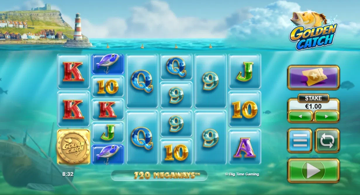 le jeu de base de la machine a sous golden catch de big time gaming