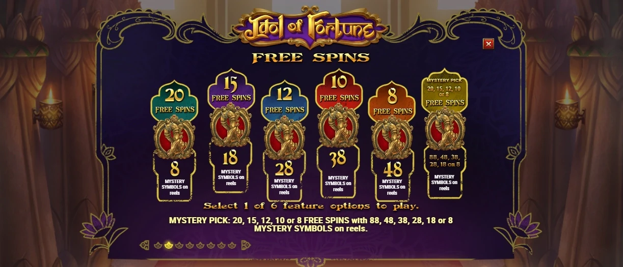 les tours gratuits de idol of fortune de play’n go