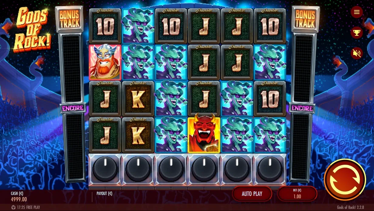 jeu de base de la slot gods of rock de thunderkick
