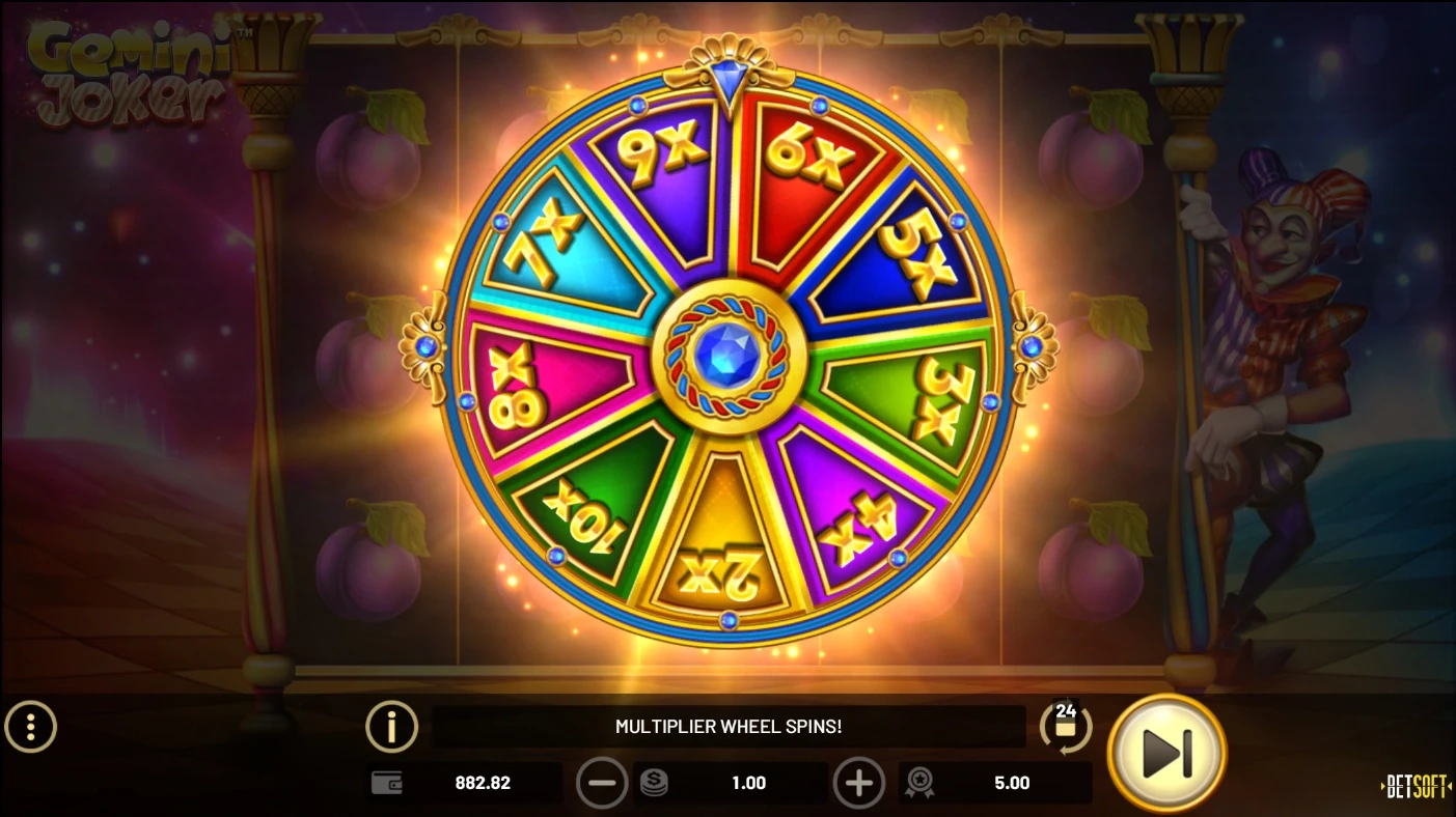 le bonus roue de la chance multiplicateur gemini joker de betsoft