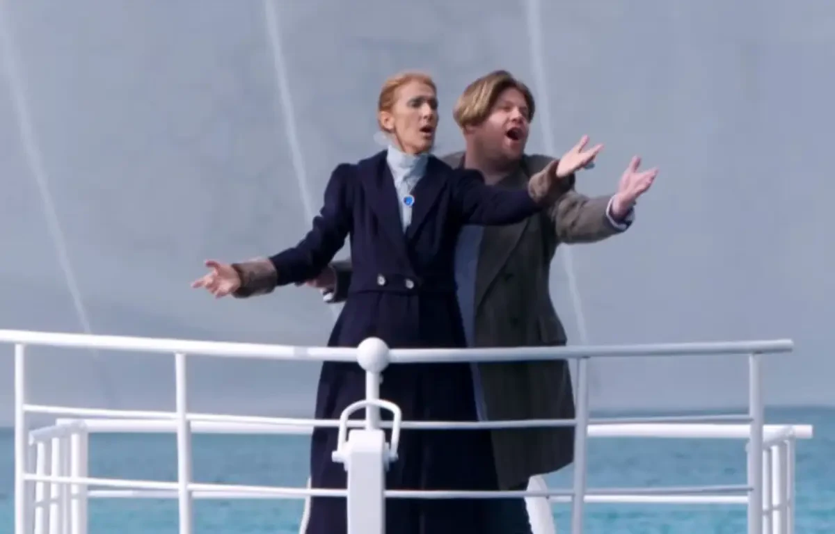 Céline Dion et James Corden ont chanté devant les fontaines du Bellagio