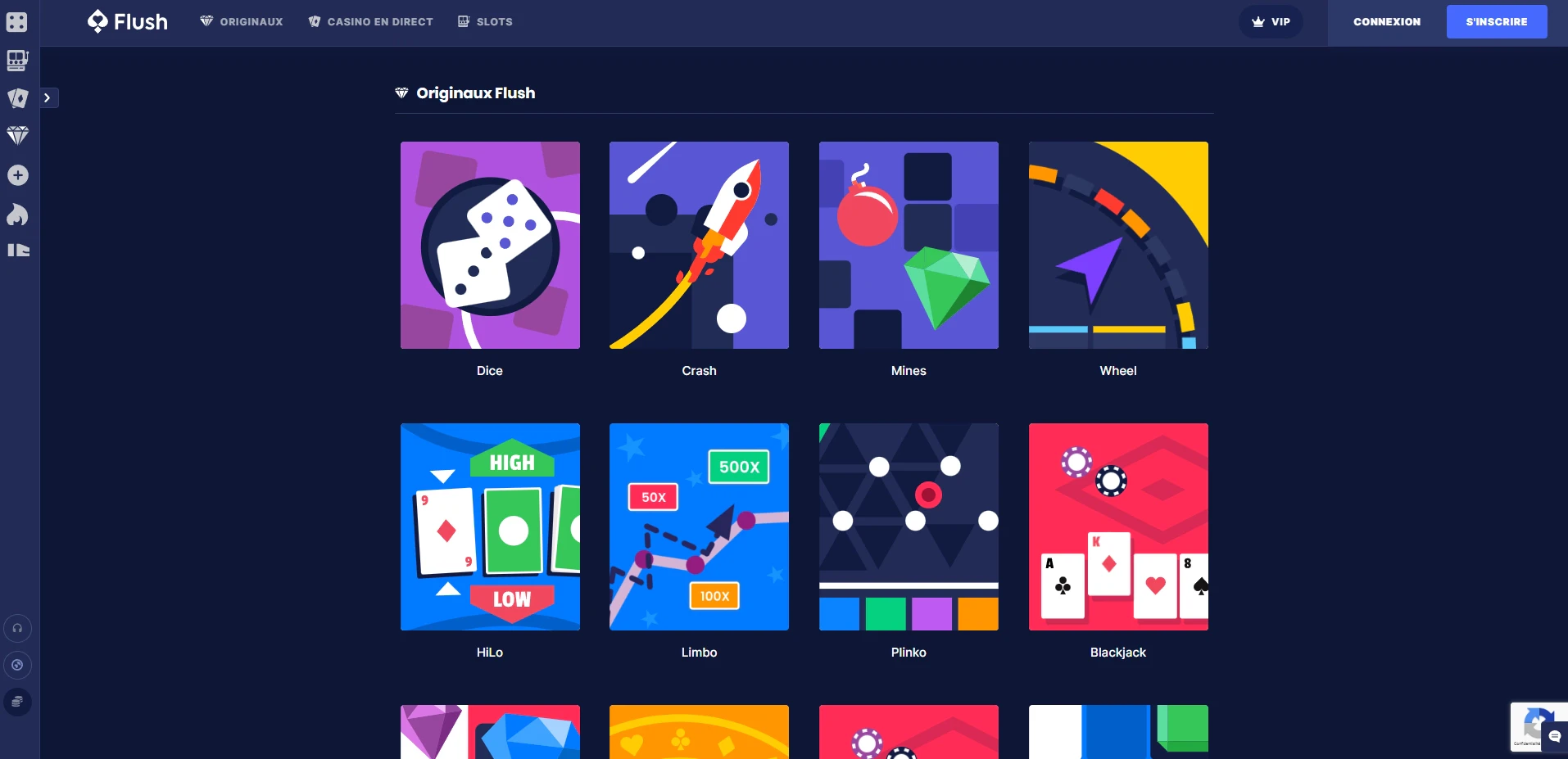 Jeux originaux disponibles sur le casino en ligne Flush