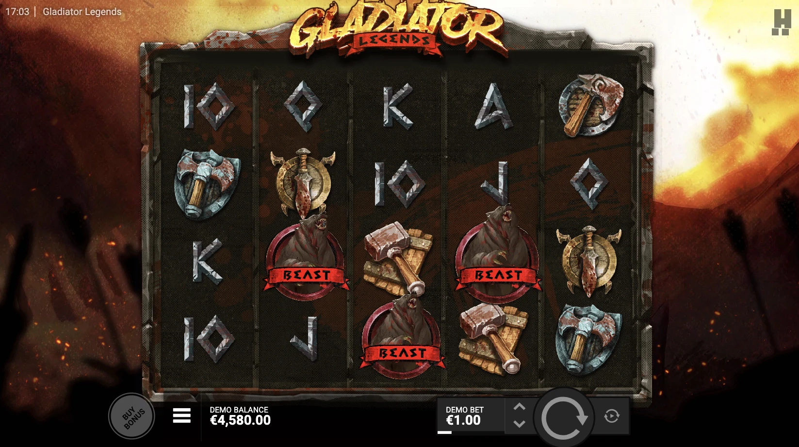 Obtention des parties Beast sur la machine a sous Gladiator Legends