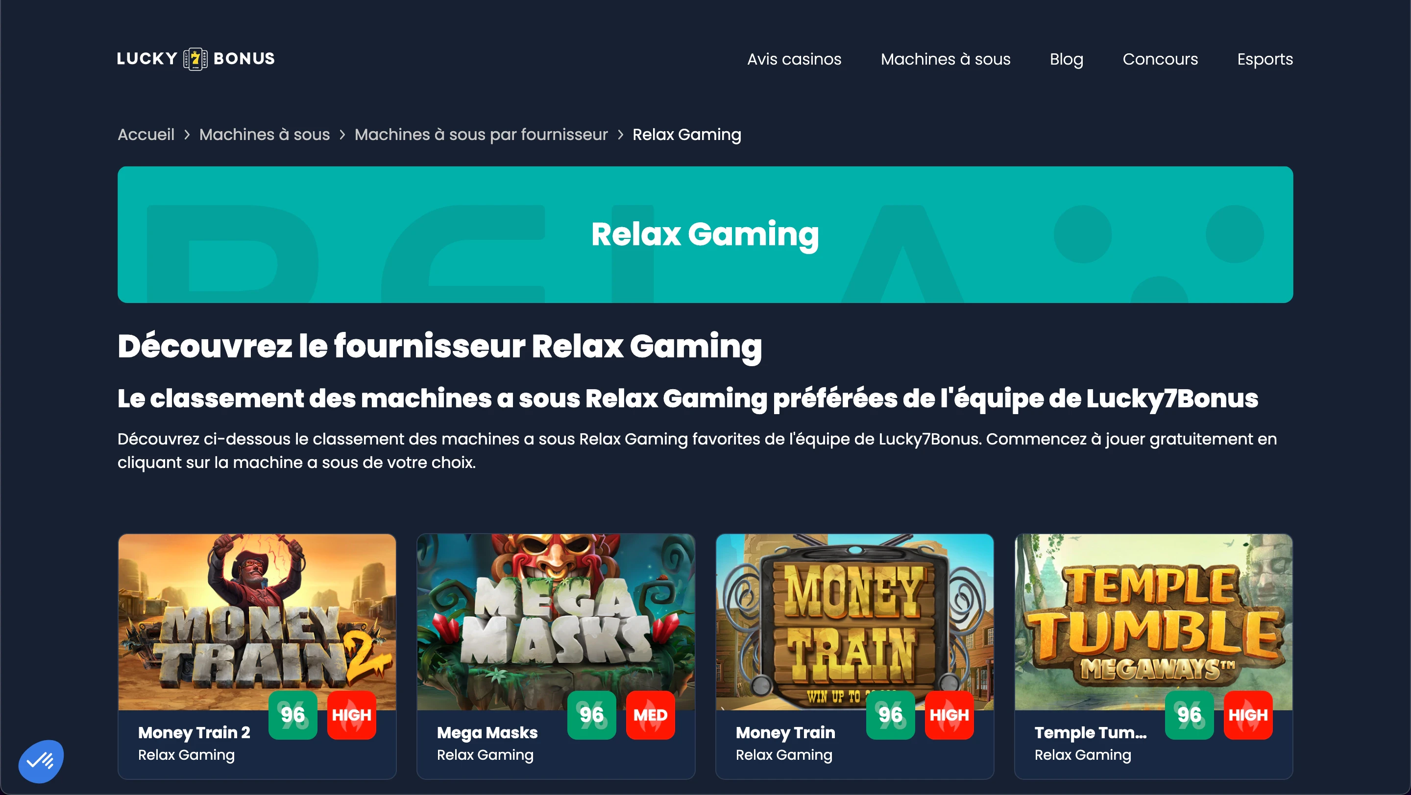 relax gaming lucky7bonus