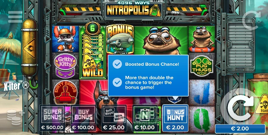 Achat des parties gratuites sur la machine a sous Nitropolis 3 d’ELK Studios