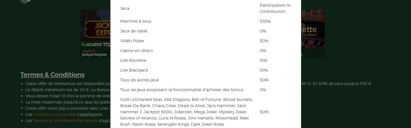 les termes et conditions des bonus du casino dublinbet
