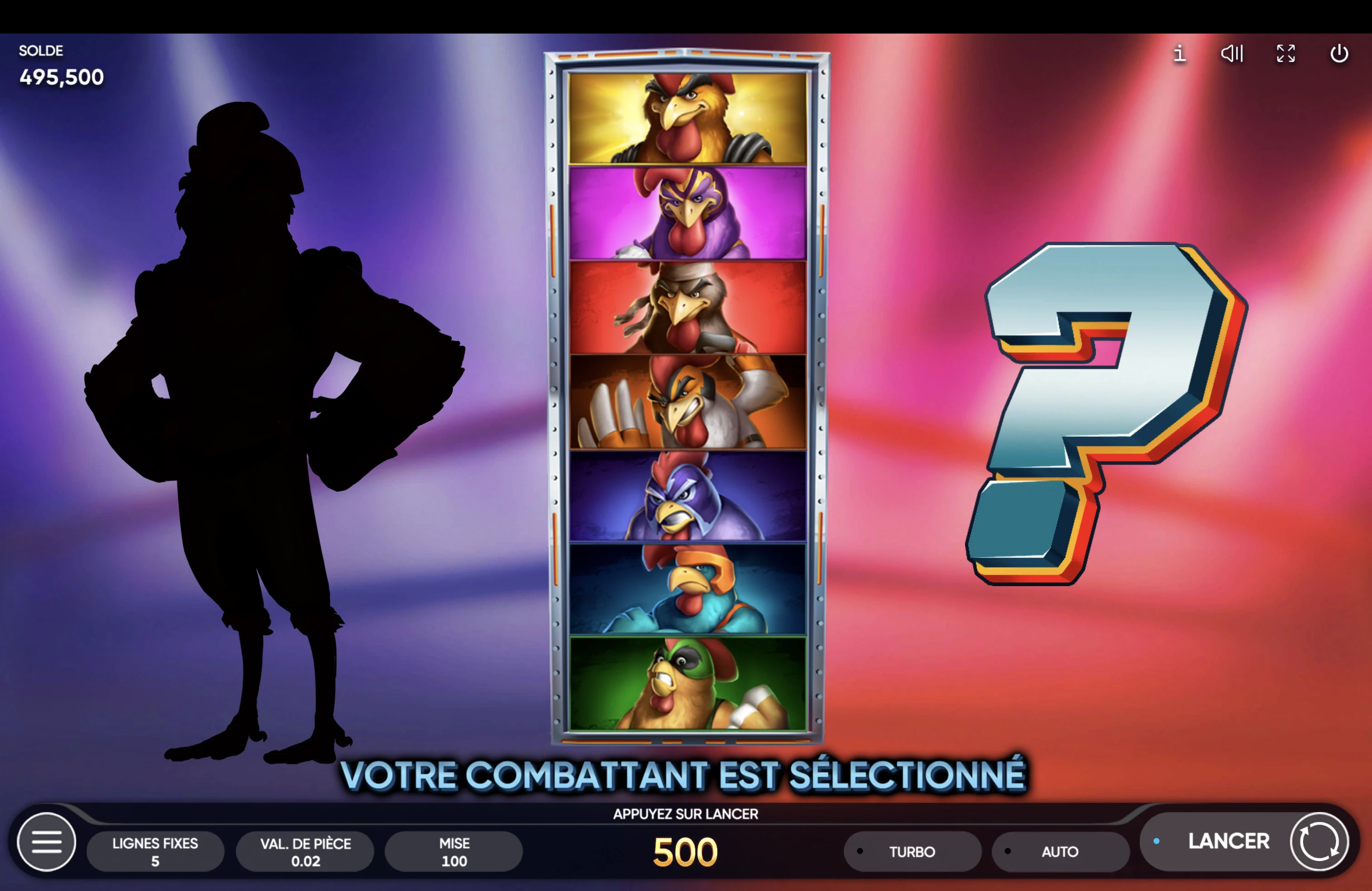 Choix de la poule avant les parties gratuites sur la machine a sous Rooster Fury du provider Endorphina
