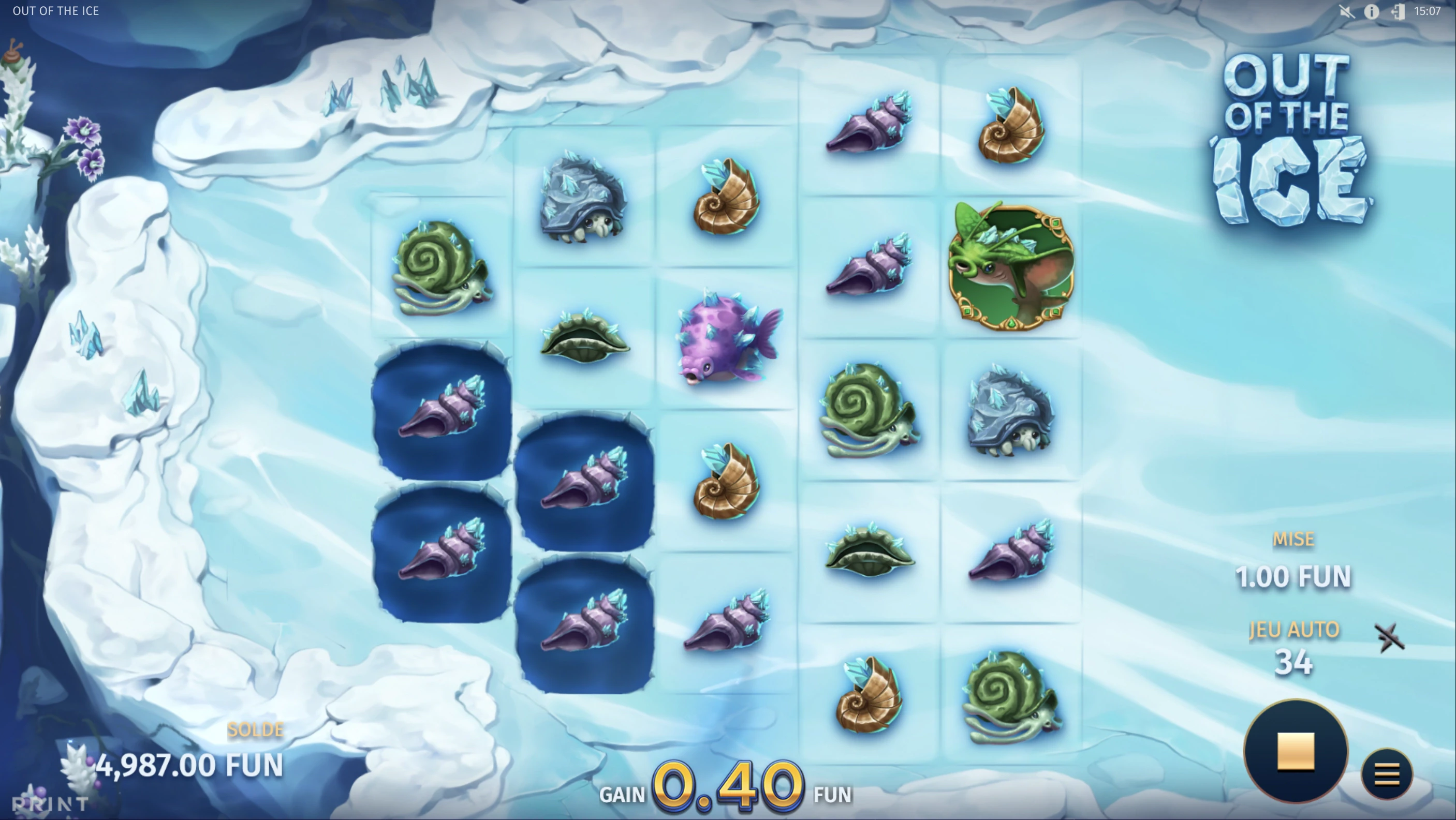 Explication de la grille de départ de la machine a sous Out of the Ice du provider Relax Gaming