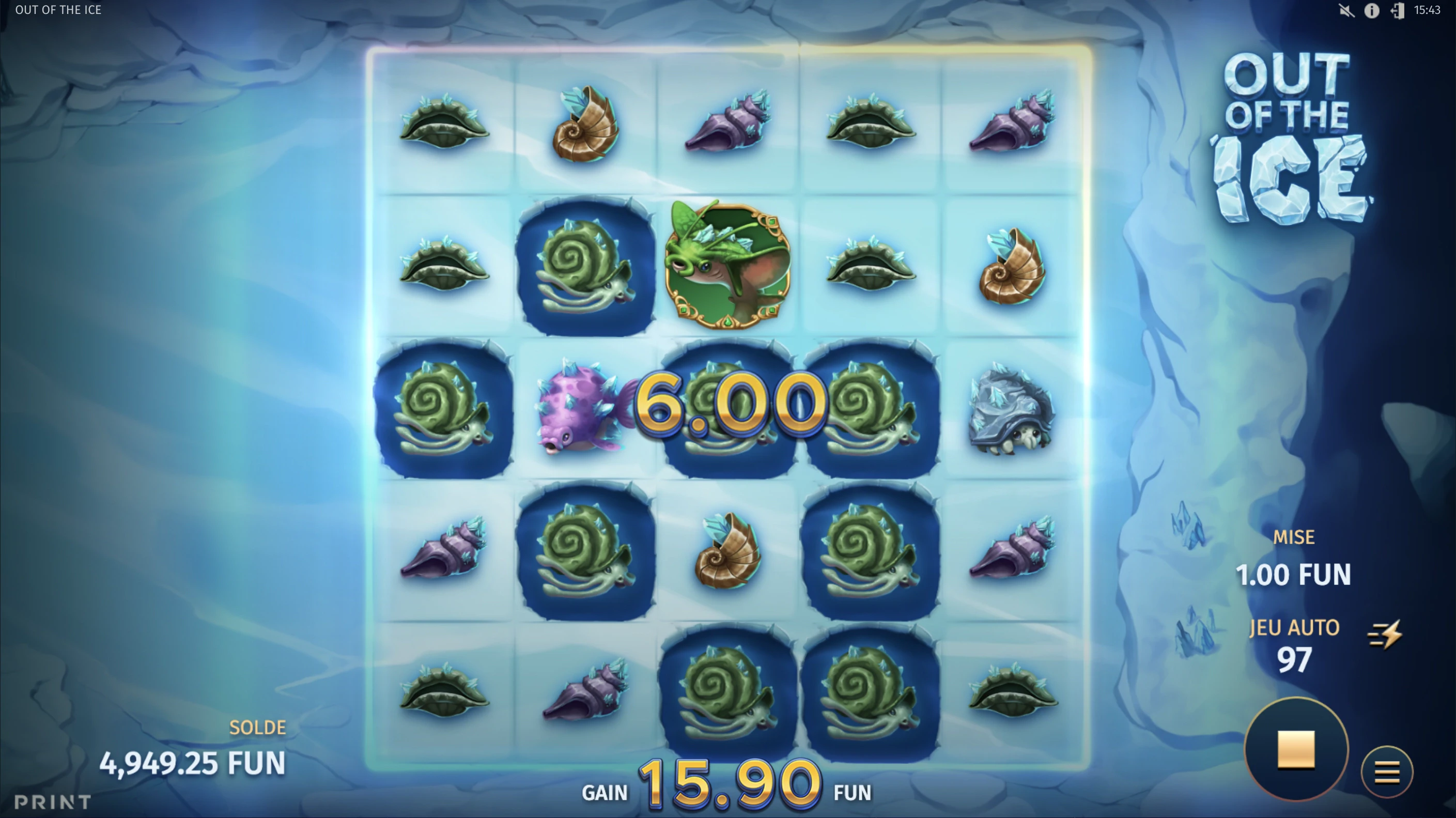 Obtention des parties gratuites sur la machine a sous Out of the Ice du provider Relax Gaming