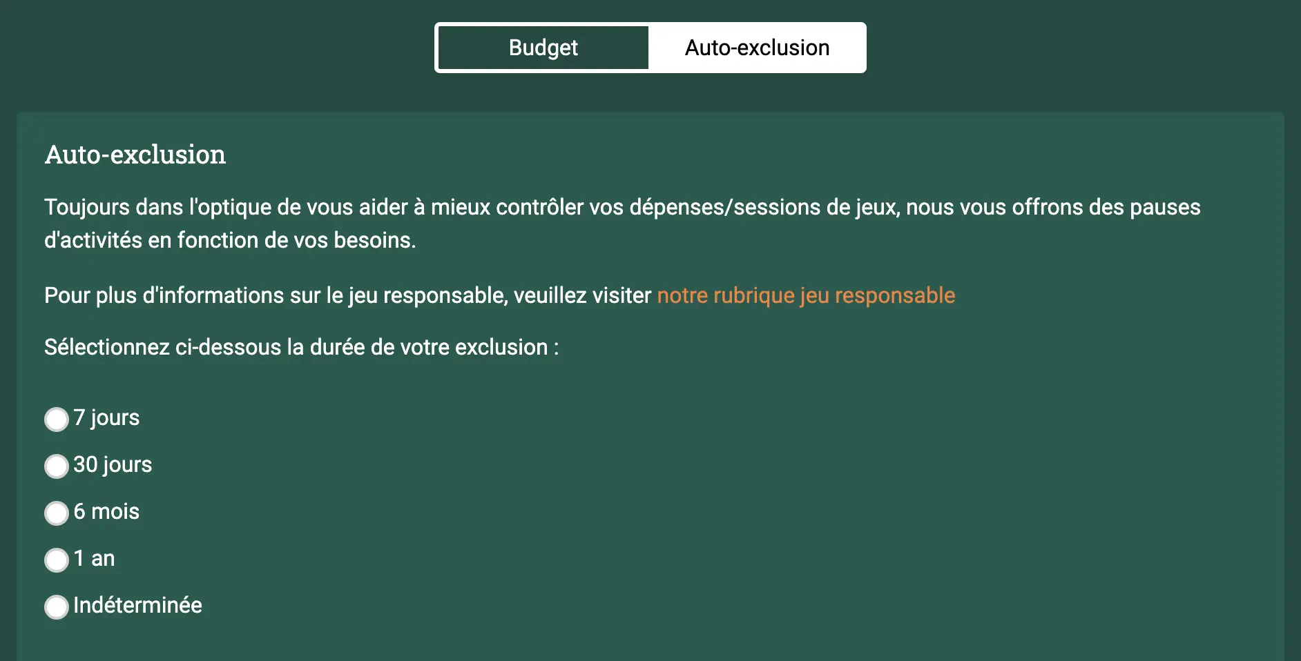 auto exclusion cresus