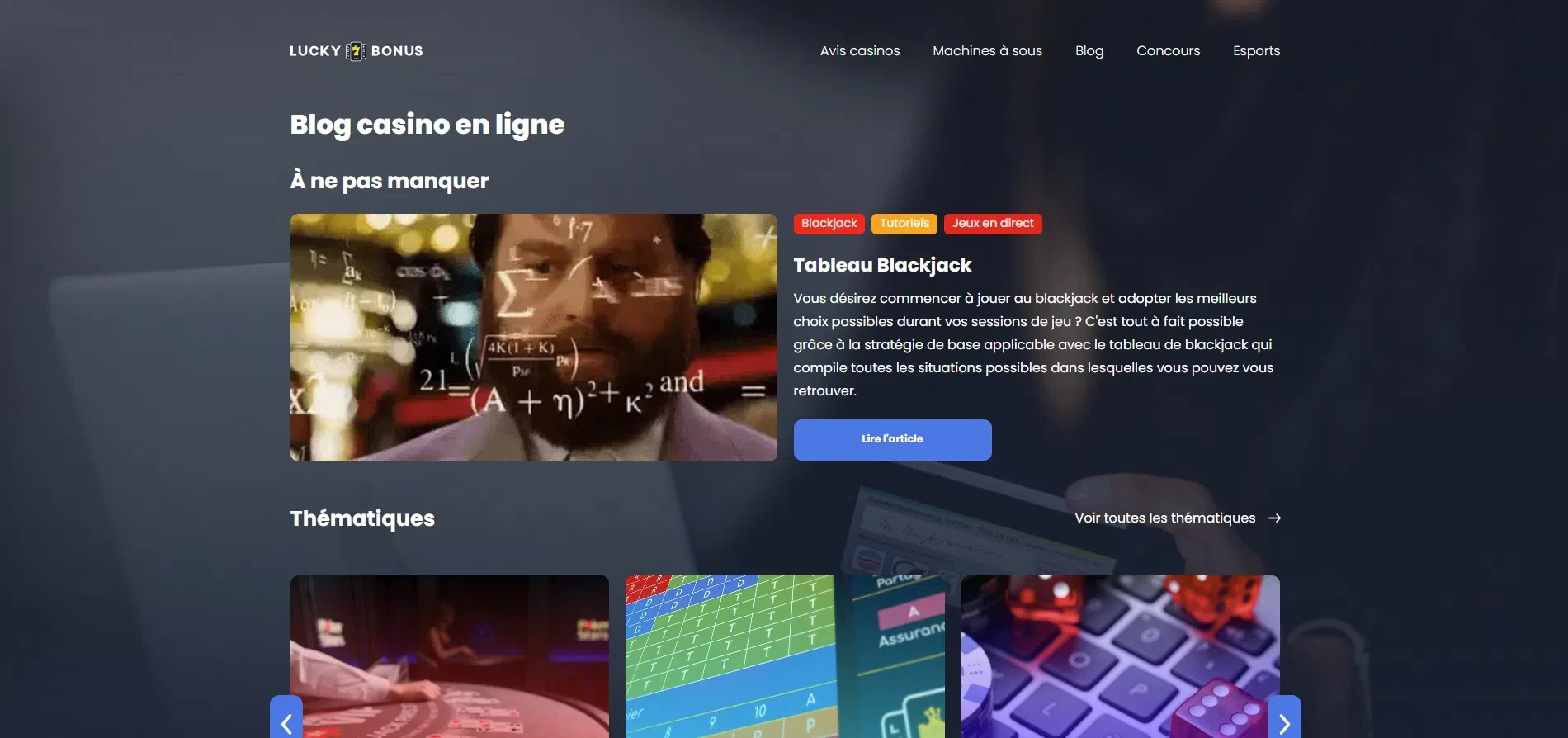 l’ancienne page d’accueil du blog de lucky7bonus
