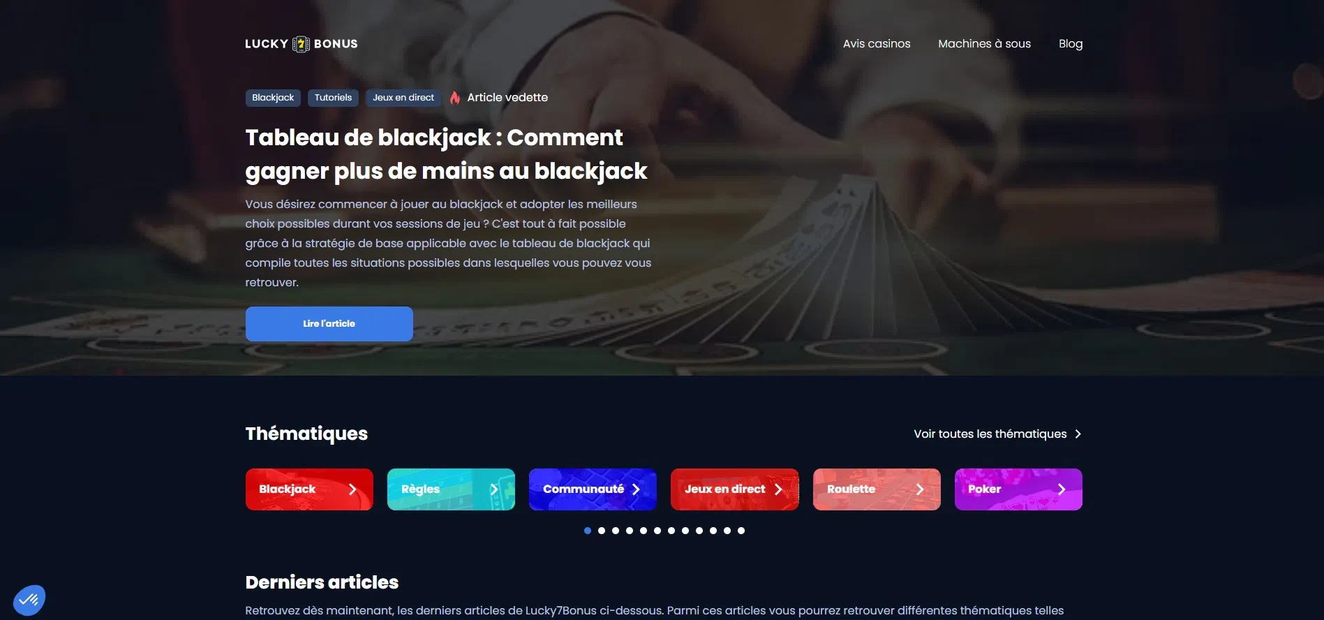la nouvelle page d’accueil du blog l7b