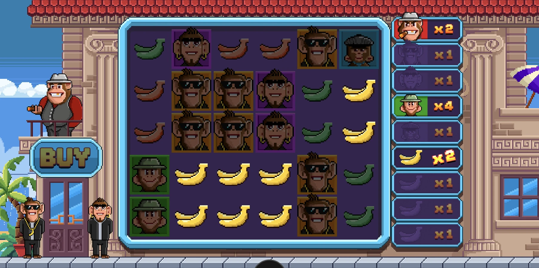 Explication des connexions qui sont disponibles sur la machine a sous Banana Town du provider Relax Gaming