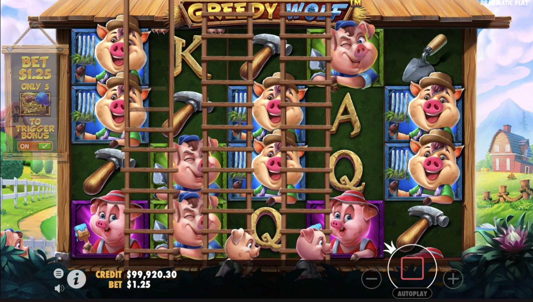 Fonctionnalité numéro 2 sur la machine à sous Greedy Wolf du provider Pragmatic Play