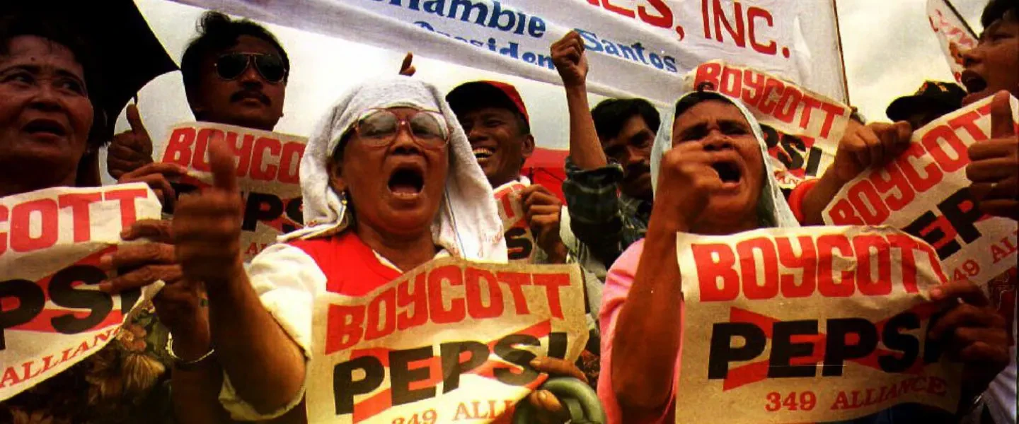 Des manifestants en colère contre Pepsi